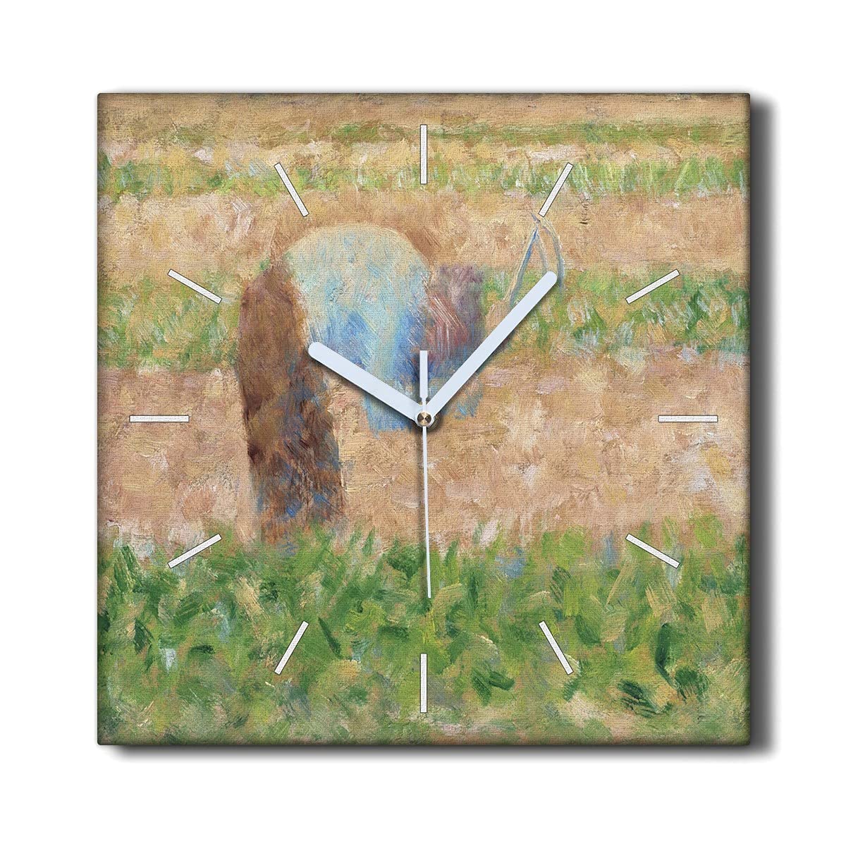 Horloge murale sans tic-tac Coloray 30x30cm en toile Seurat