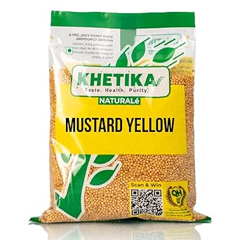 Khetika Naturale Mustard Yellow 200 grams | Whole Sarso Seeds | High in Fiber | Promotes Heart Health | Hygienically Sealed | Preservatives Free - image, photos