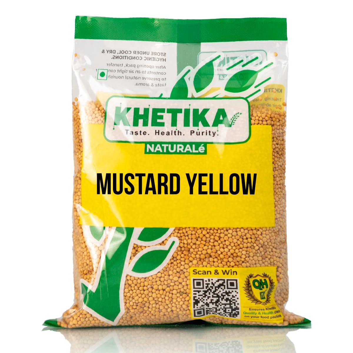 Khetika Naturale Mustard Yellow 200 grams | Whole Sarso Seeds | High in Fiber | Promotes Heart Health | Hygienically Sealed | Preservatives Free-image-24