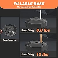 Vista 2 de Paquete de 6 Conos de Poste Delineador de Tráfico con Base Rellenable, Barrera de Seguridad Ajustable de Plástico para Control de Multitudes