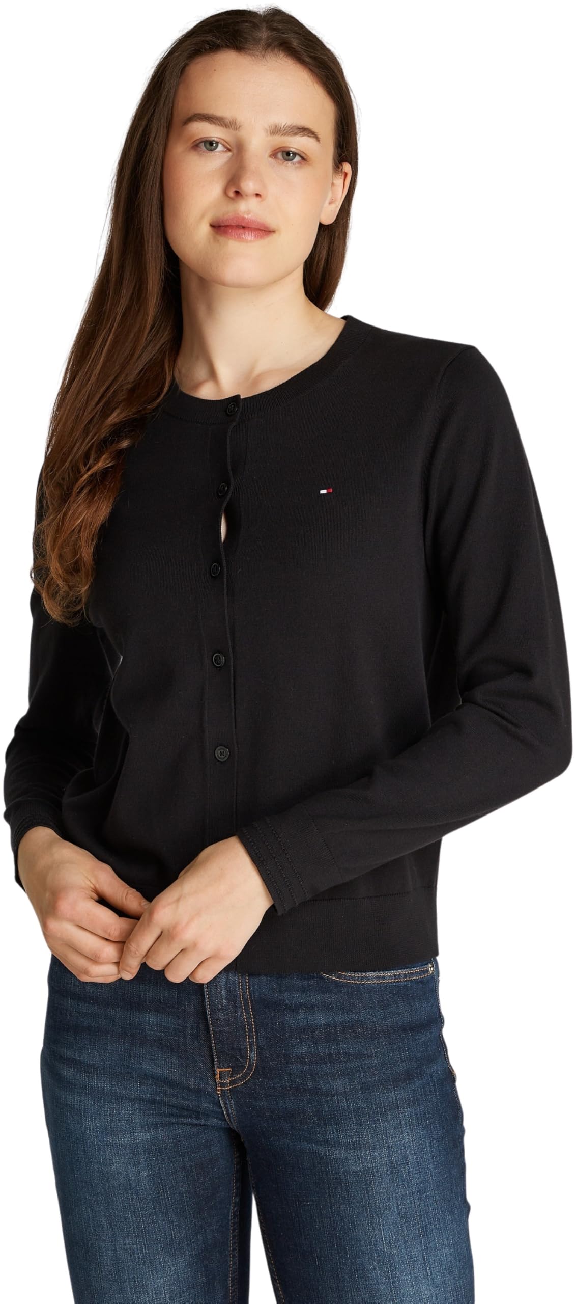 Tommy Hilfiger Damen Cardigan Jersey Stitch Cardigan Elegant