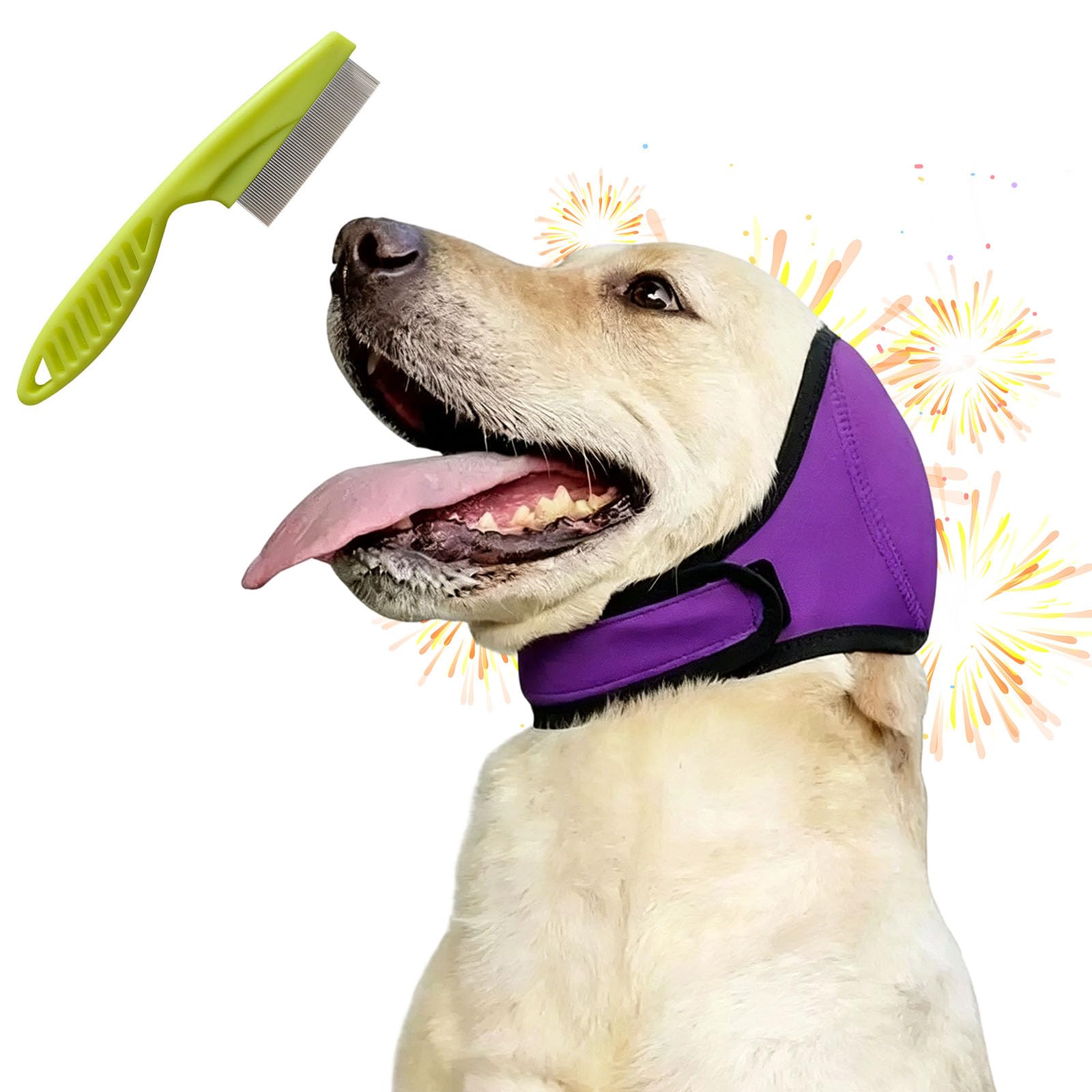 Dog Ear Muffs Noise Protection for Fireworks, Quiet Ears for Dogs, Dog Ear Protection for Noise and Thunderstorms, Soft Calming Ear Covers for Grooming, Bathing, Travel and Vet Visits (purple,S) — image 1