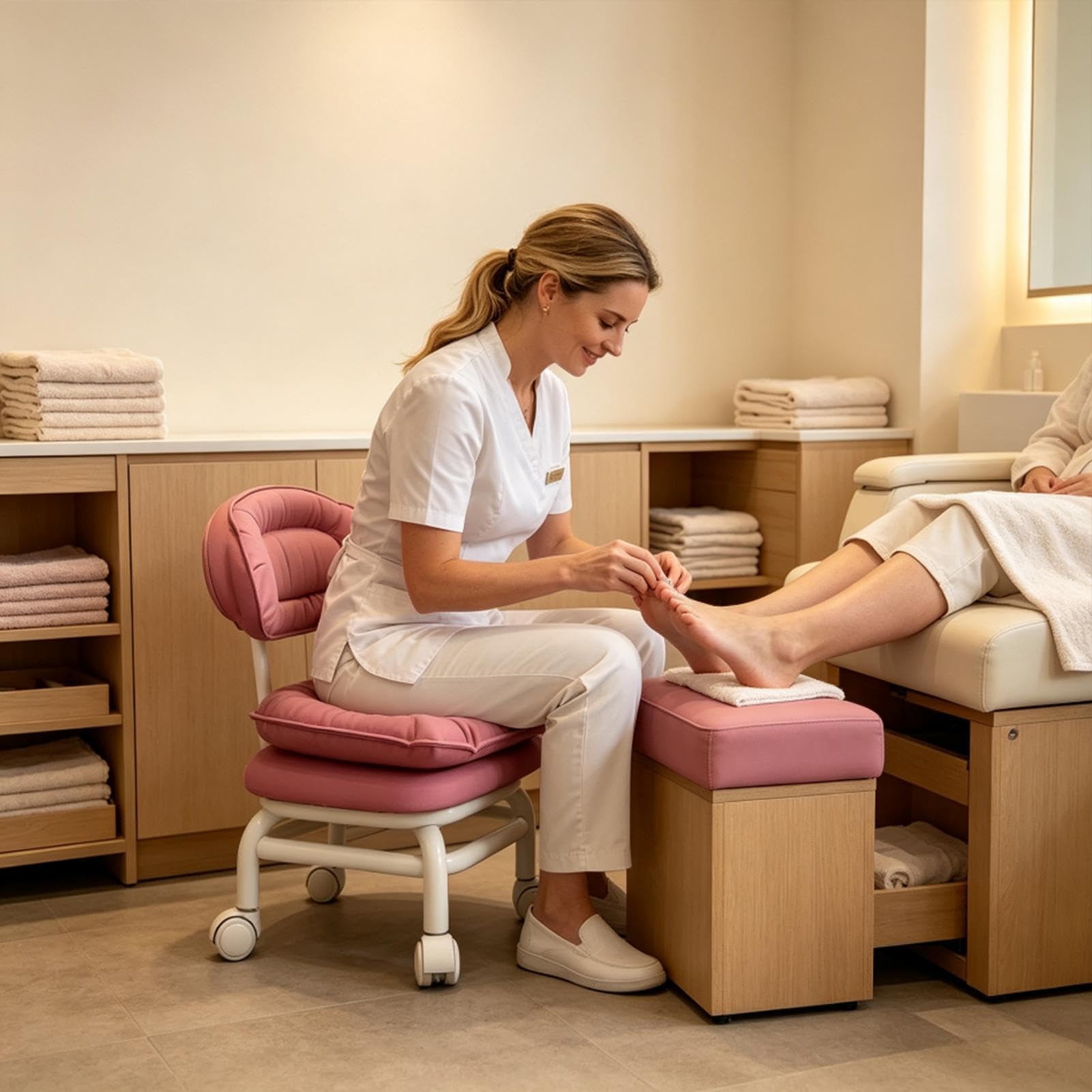 Tabouret roulant avec - Chaise pivotante avec roulettes