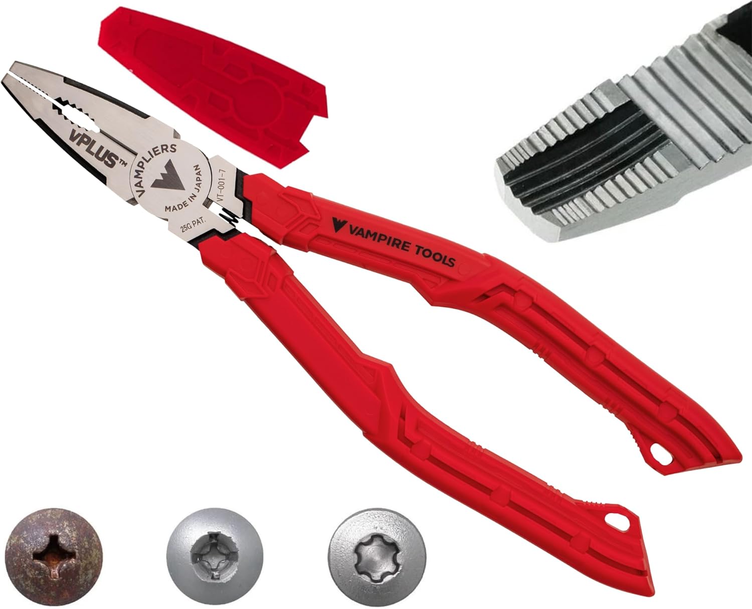 VAMPLIERS 7" Made in Japan Stripped Screw Extractor Pliers - Remove Rusted, Damaged & Specialty Screws Easily