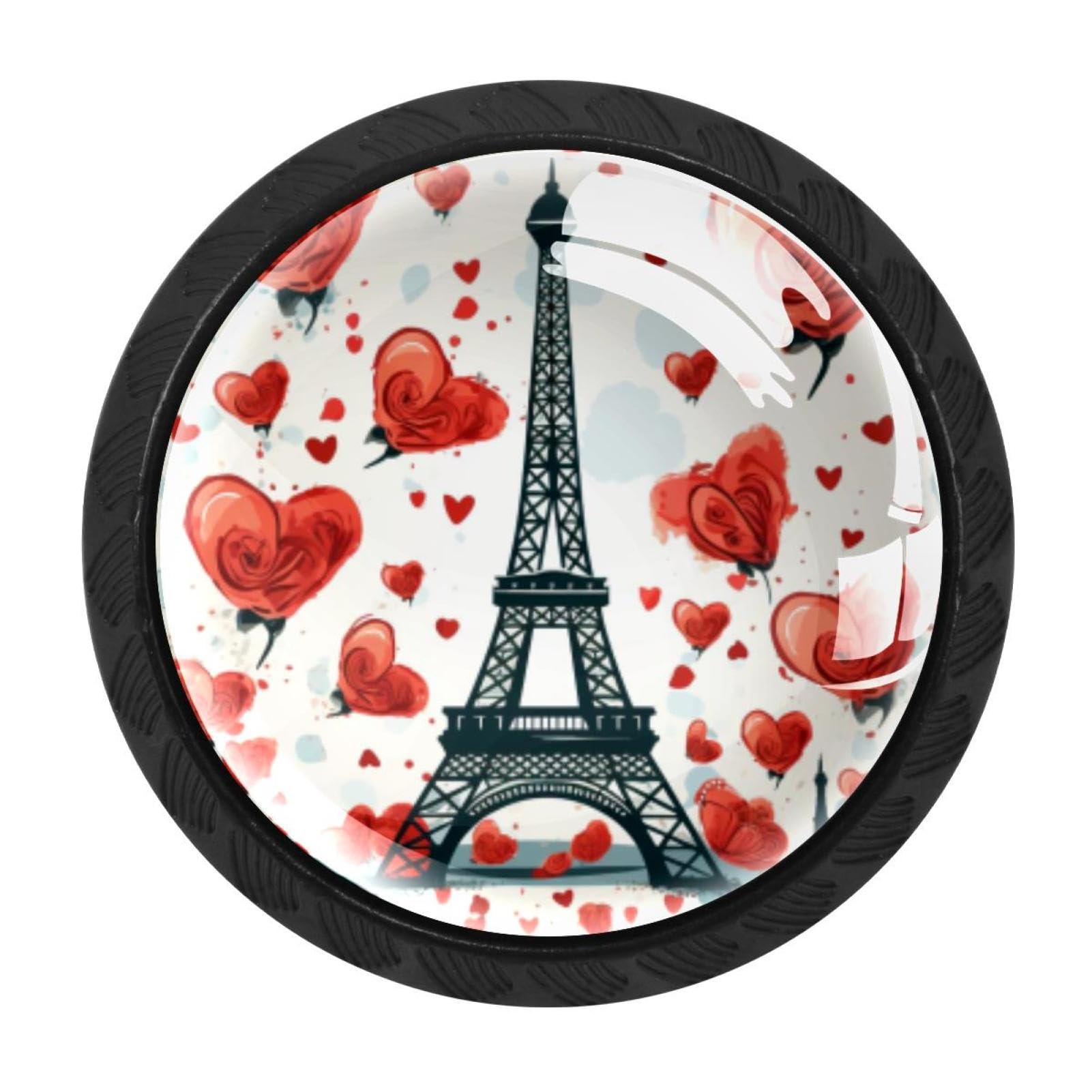 Chenzzzz Multicolored 07 4 Pack Eiffel Tower Valentine's Day Drawer Knob Cabinet Hardware