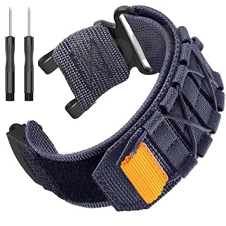 YODI Nylon Watch Strap Band Compatible With Amazfit T-Rex/Amaz fit T-Rex Pro Smart Watch Only Compatible For Amazfit Smartwatch Strap, uses for Men, Women Boys and Girls (SPORTY-BLUE)