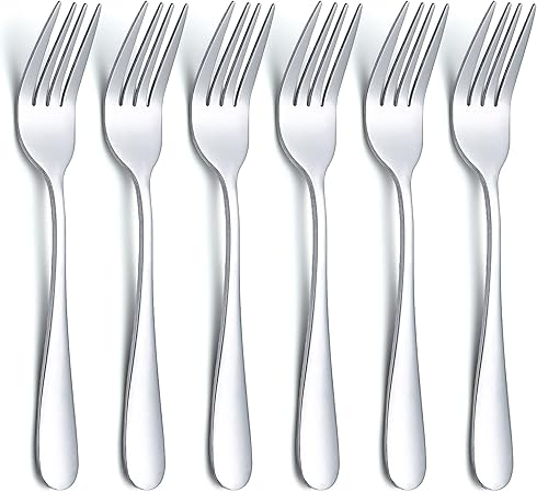 Mini fourchette inox manche plastique x6