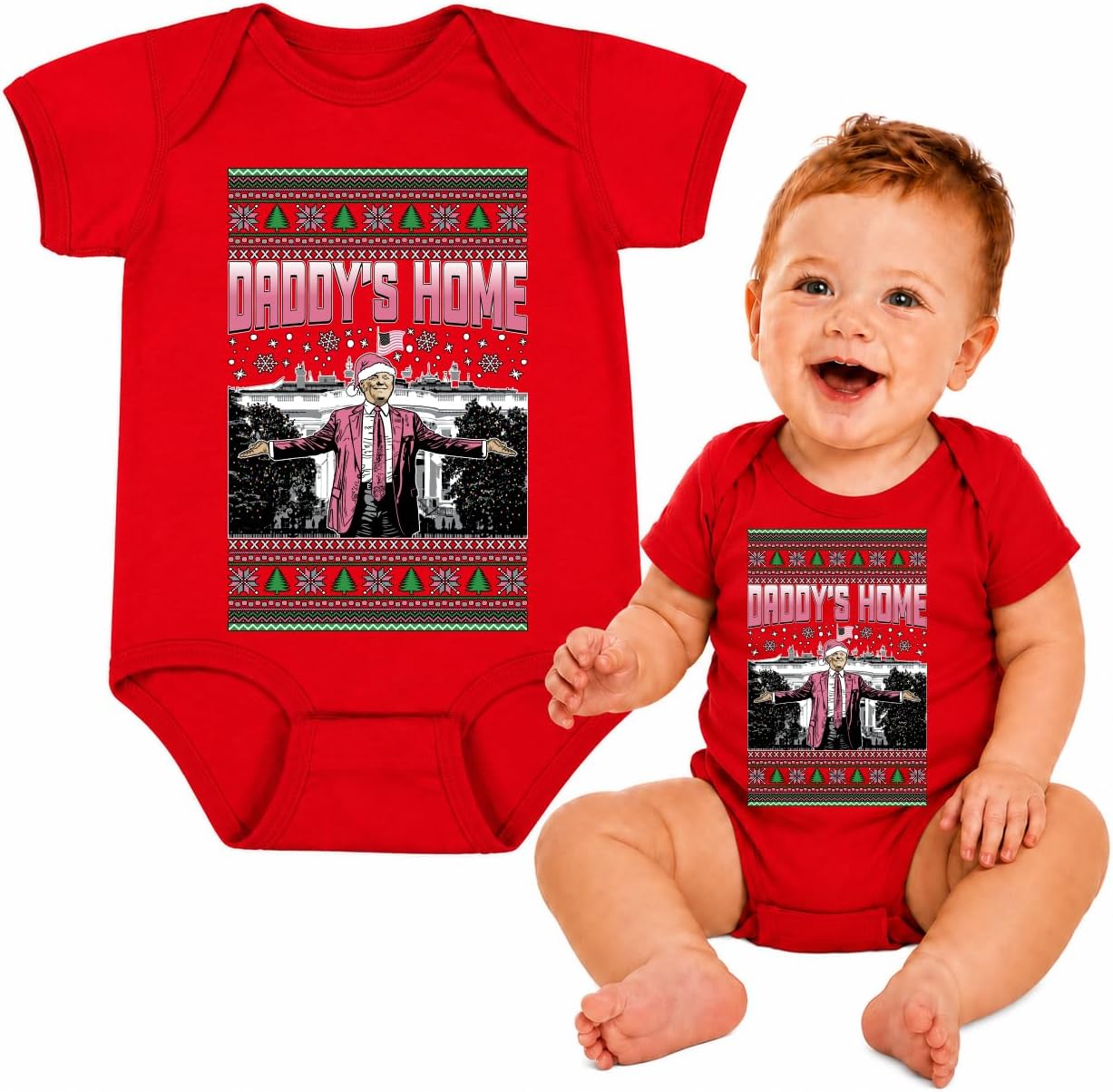 My 1st President Funny Baby Bodysuit for Boys & Girls, Cute Infant Outfit, Newborn Gift for New Parents