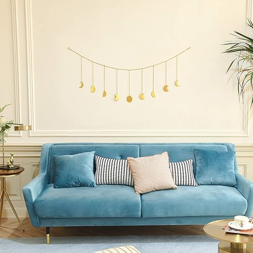 Miniatura 5 de Mkono Guirnalda de fotos colgantes de estrellas y fase lunar para colgar en la pared, adornos artísticos para dormitorio, cabecero, sala de estar,