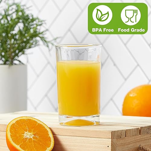 Miniatura 3 de Mfacoy Juego de 6 vasos de jugo pequeños, vasos de vidrio de 5.5 onzas, juego de vasos pequeños de base pesada, vasos transparentes, vasos gruesos y