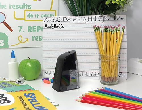 Miniatura 9 de Bostitch Sacapuntas de batería de oficina, bandeja con bisagras, compatible con lápices de colores, azul (BPS2-BLUE) (BPS2-BLK)