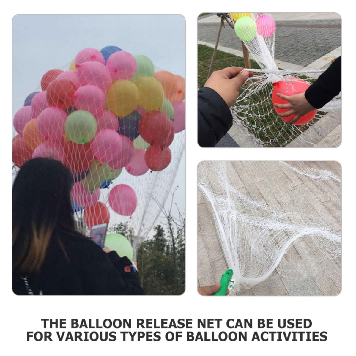 Ciieeo Großes Weißes Ballonnetz aus Kunststoff Wiederverwendbar und Bequem zu Bedienen für Kommerzielle Events und Partyfeiern Hält bis 1000 Ballons Sicher