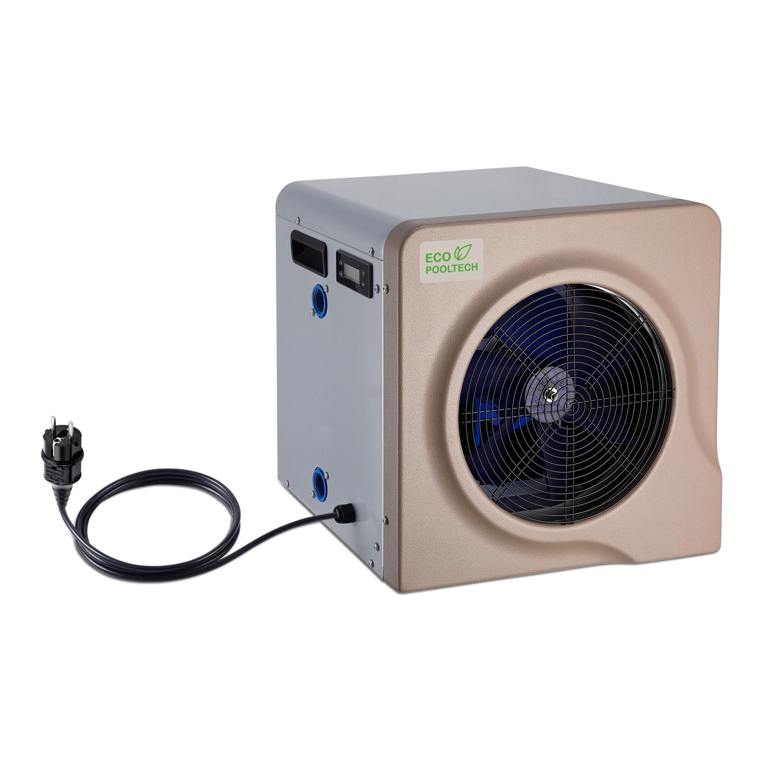 ECOPOOLTECH Pompe à Chaleur Piscine Hors Sol - jusqu'à 40 000 l, Max5,4 KW Chauffage Piscine, Marron