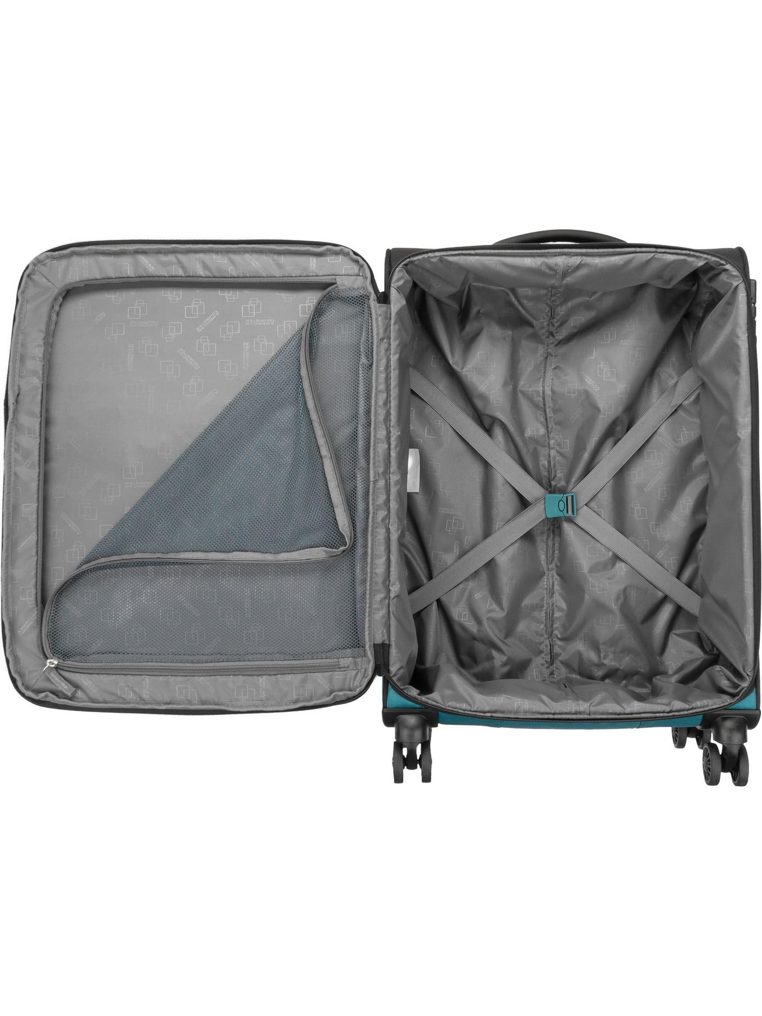 American Tourister Daring Dash - Spinner M, rozszerzalna walizka, 66,5 cm, 67/75 L, czarny/niebieski (czarny/niebieski)