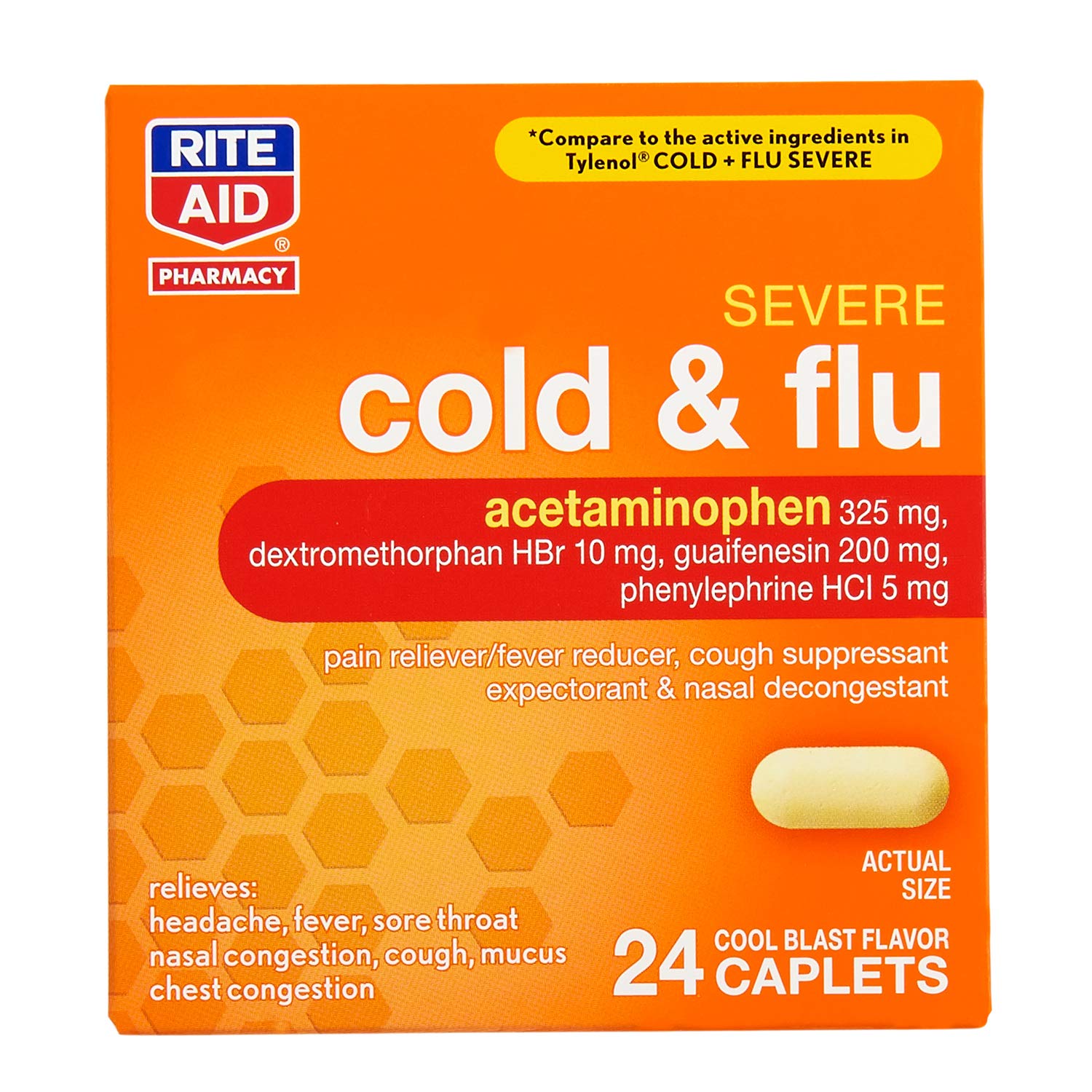 Buy Rite Aid Severe Flu and Cold Relief Caplets 24 Count Pain