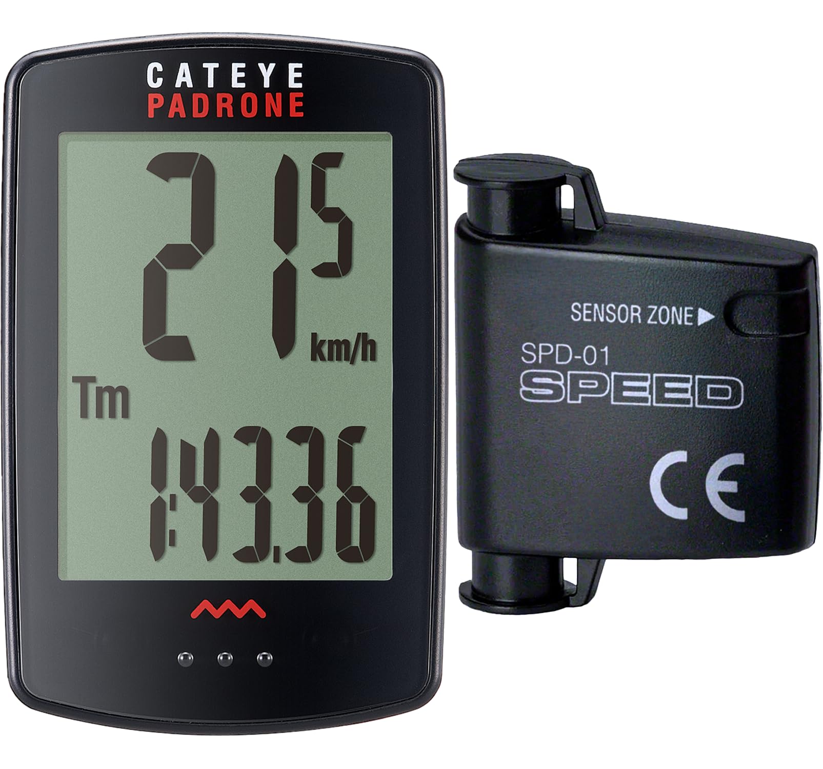 CATEYE Padrone Wireless Bike Computer – Oversized Display Cyclocomputer, Wireless Speedometer & Odometer, FlexTight™ Mount, Auto Start/Stop, Programmable Odometer