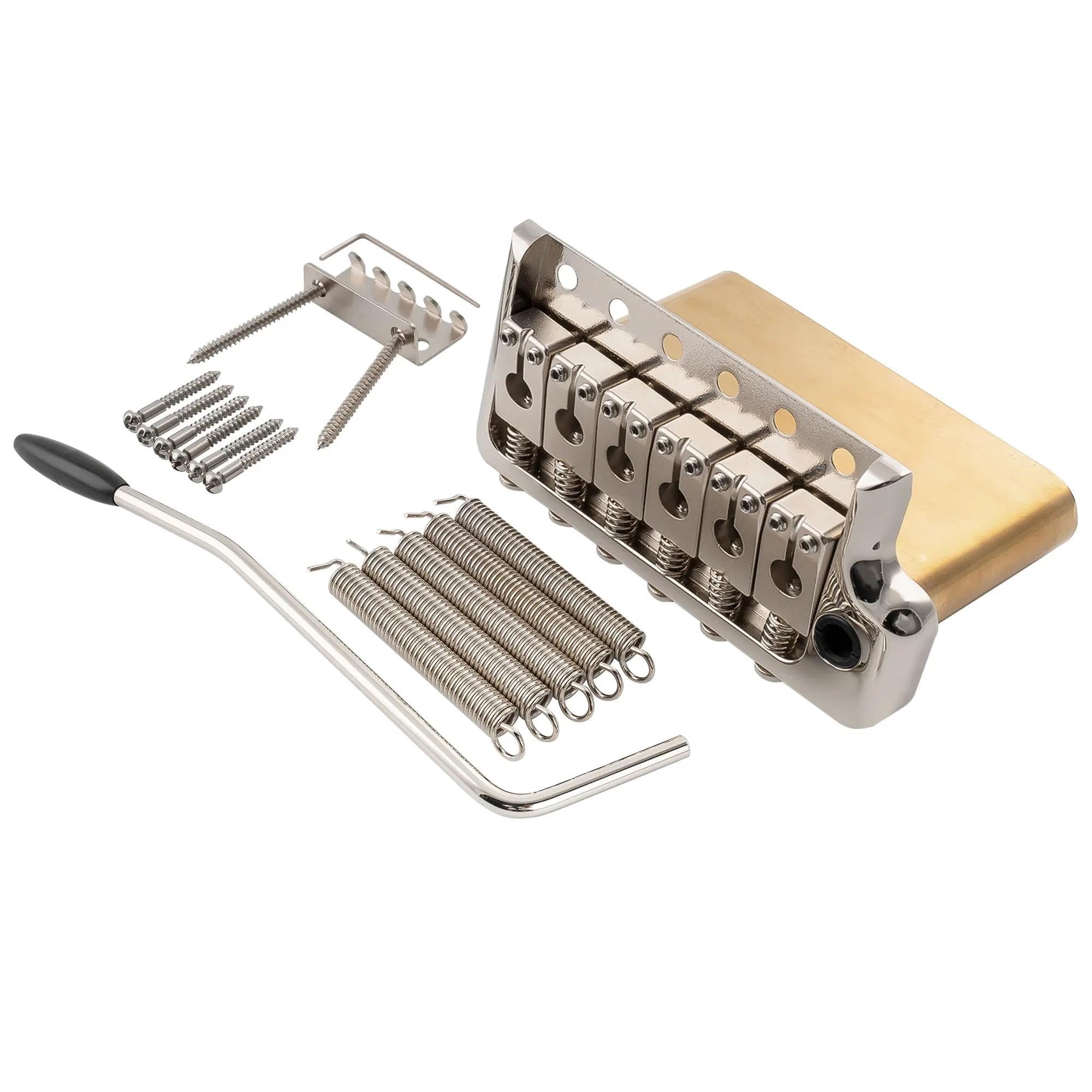Mostek Gitarowy Mostek Tremolo Z 6 Śrubami W Całości Litego Mosiądzu O Średnicy 52,5 Mm Do Akcesoriów Gitary Elektrycznej(Nickel)