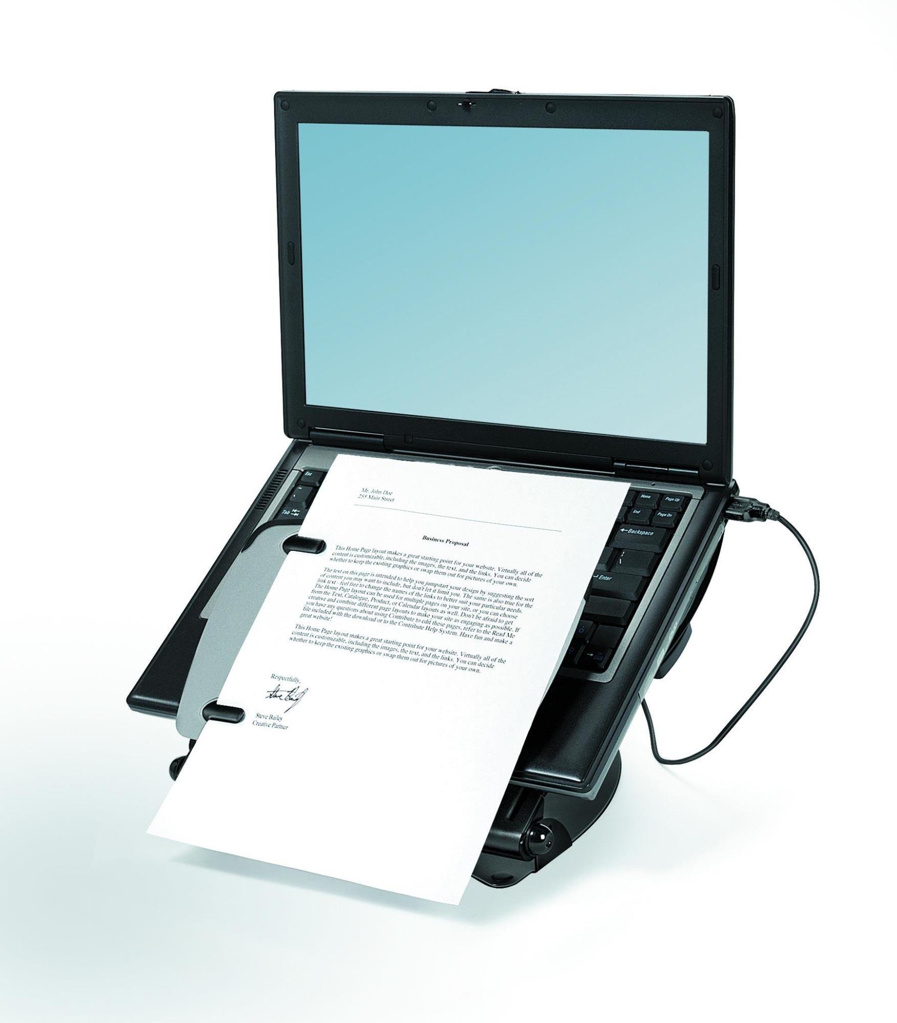 Fellowes - Professional Series - Soporte Elevador para Pantalla de Portátiles de hasta 17". Eleva la Pantalla de su ordenador para situarlo a la Altura de los Ojos