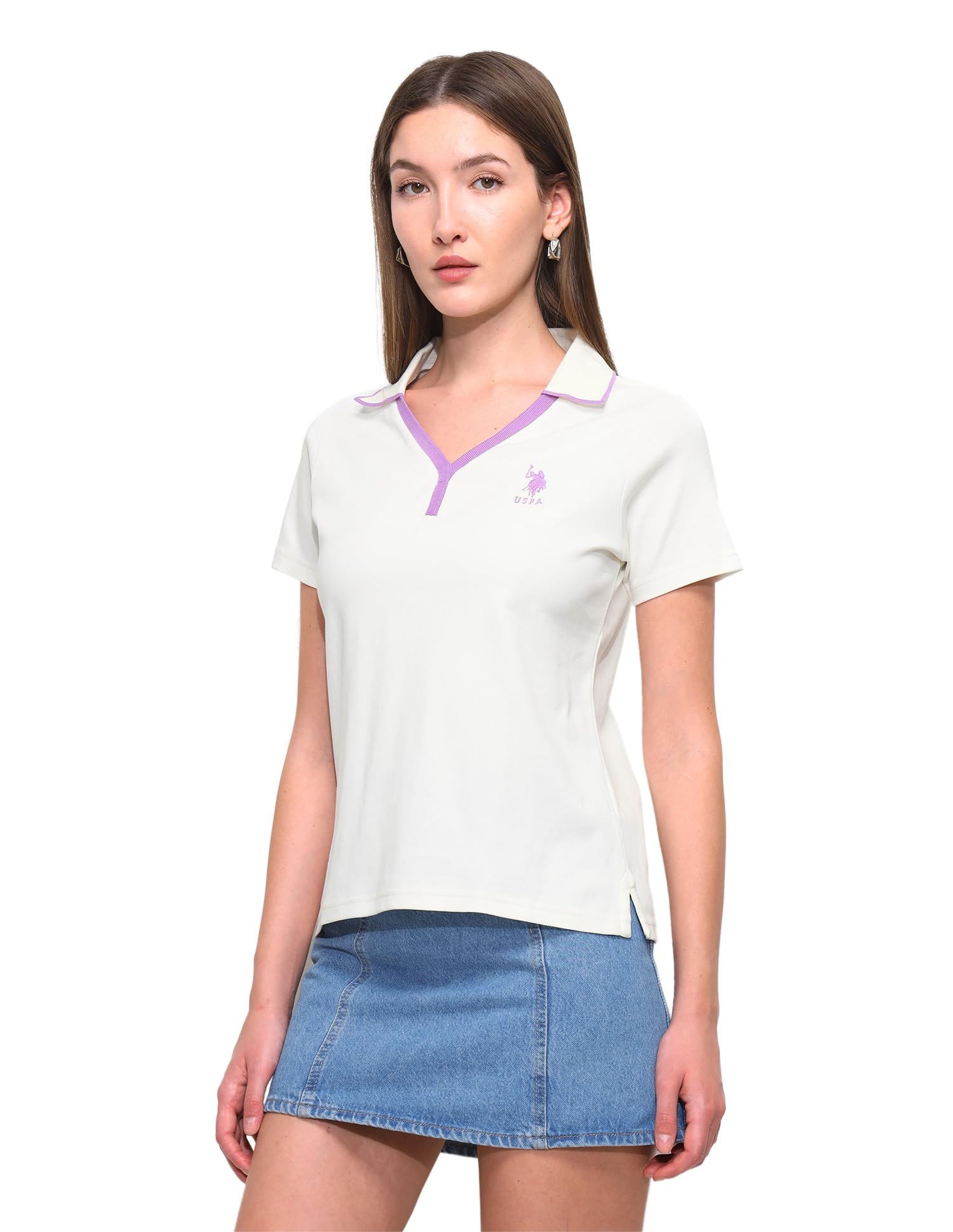 u.s. polo assn. Women's Solid Regular fit Polo Shirt-picture-41