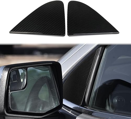 Fewshaw Cubierta triangular para ventana lateral delantera estilo fibra de carbono, accesorios exteriores para GMC SierraChevrolet Silverado 1500