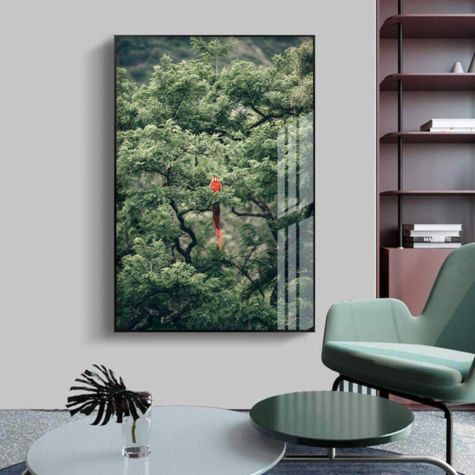 Impression sur toile forêt et perroquet HD 70x90cm grand format - 8