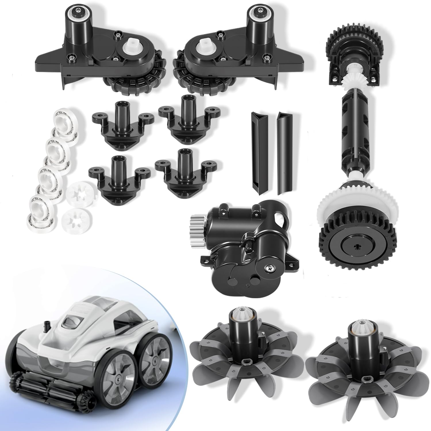 Photo 1 of Bonbo R0995100 Tune Up Kit for Polaris Quattro P40 P4000 Pool Cleaner, Rebuild Replacement Parts with Drive Shaft, GearBoxs, Axles, Bearings and Cyclonic Turbines