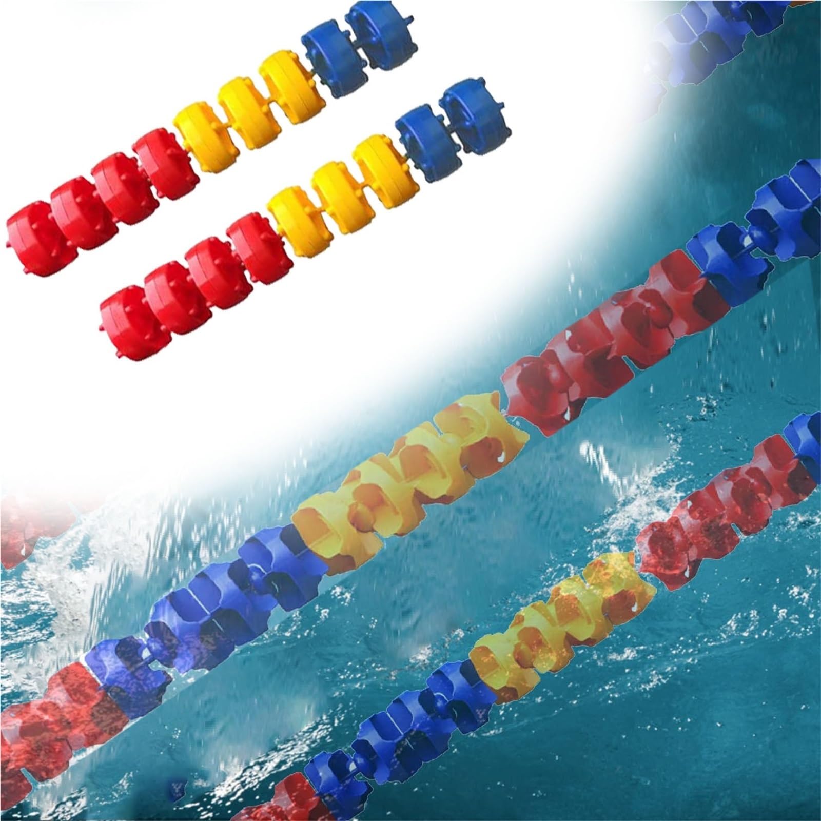 PLSZLL Floating Lane Line For Swimming Pool With Spherical Floats, Basin Divider Rope/Floating Beacon Line Adjustable Length, Swimming Pool Lane Rope For Bathe Training & Safety(L 25m/82')