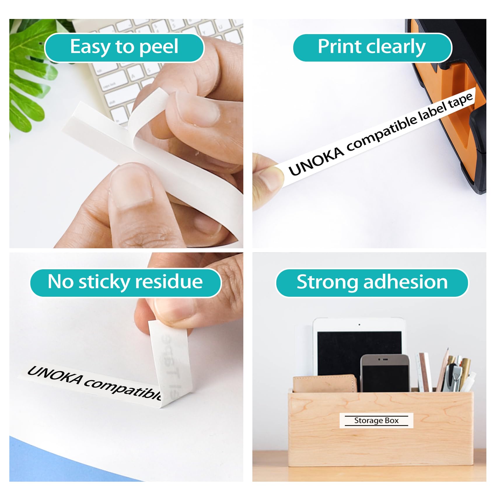 Suminey Labeltape als vervanging voor Brother Ptouch tapes 12 mm TZe