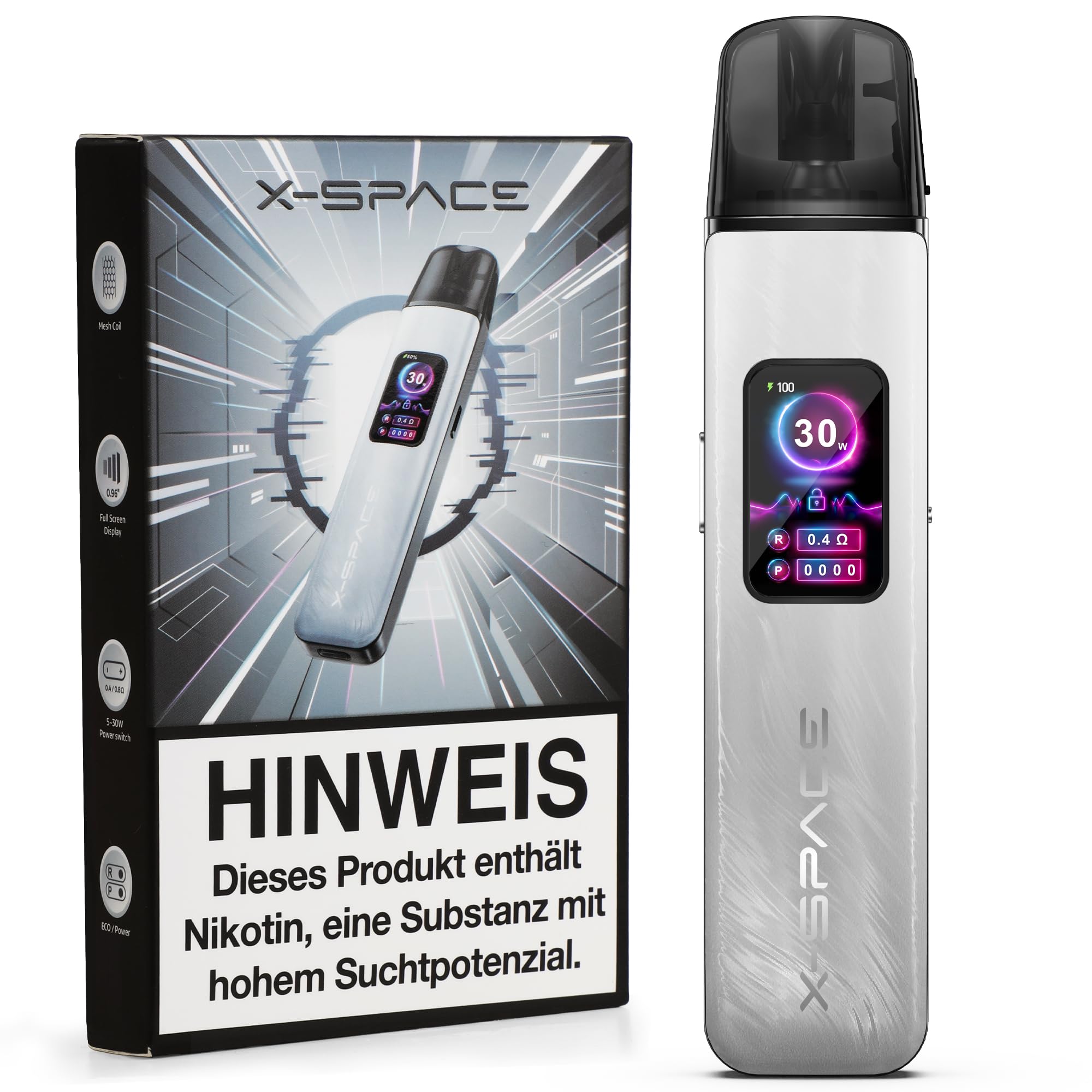 vape ohne knopf X-SAPCE ET5 E Zigarette Starterkit mit 1100mAh Akku, Nachfüllbar Vape Pod  System für DTL/RDL/MTL Vaping ohne Liquid ohne Nikotin 2ml Pods :  Amazon.de: Elektronik & Foto