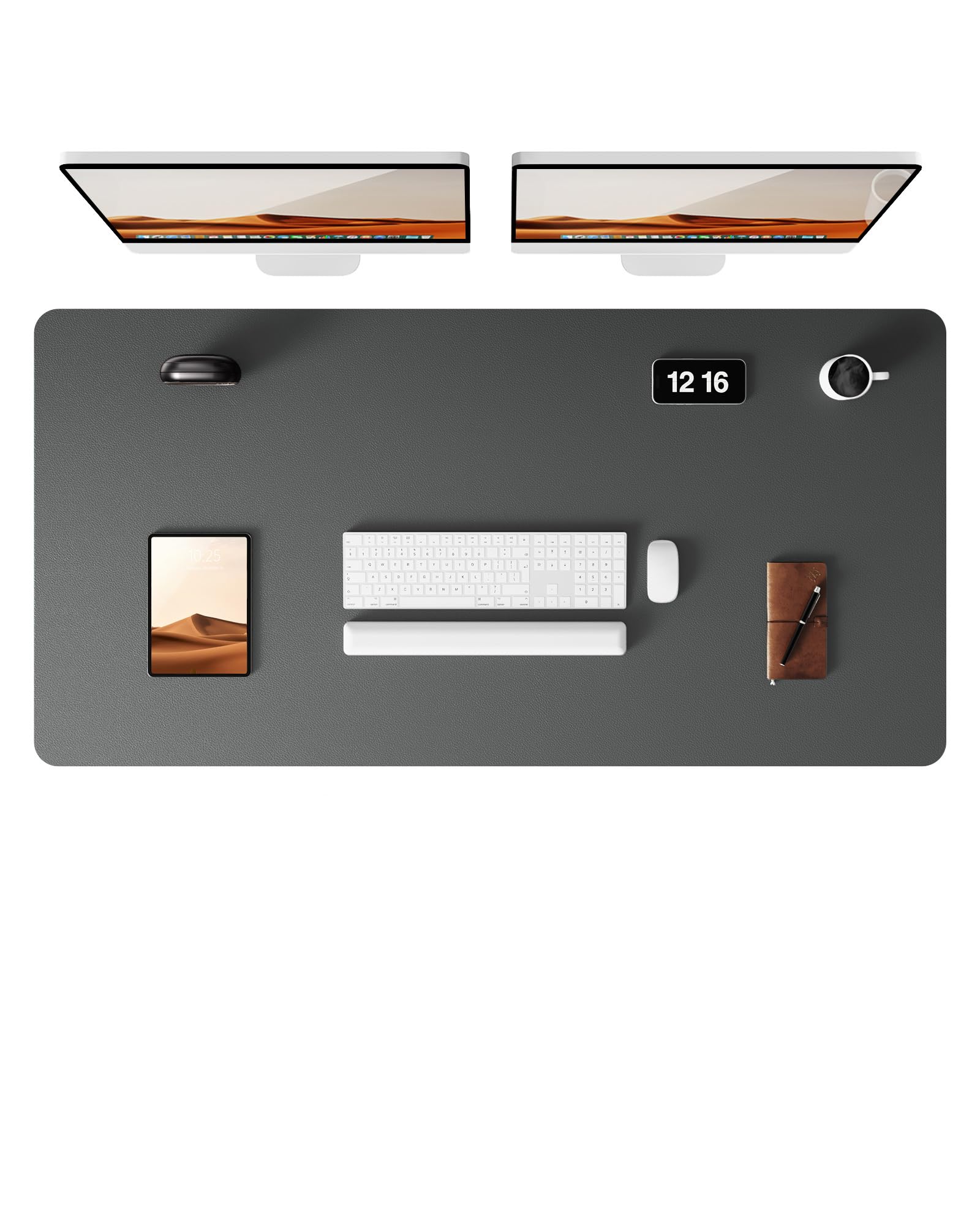 YSAGi Leather Desk Mat, Large Mouse Mat, Non-Slip Desk Pad, Waterproof Leather Table Protector Writing Pad for Office and Home (60 x 35 cm, Black) — view 15