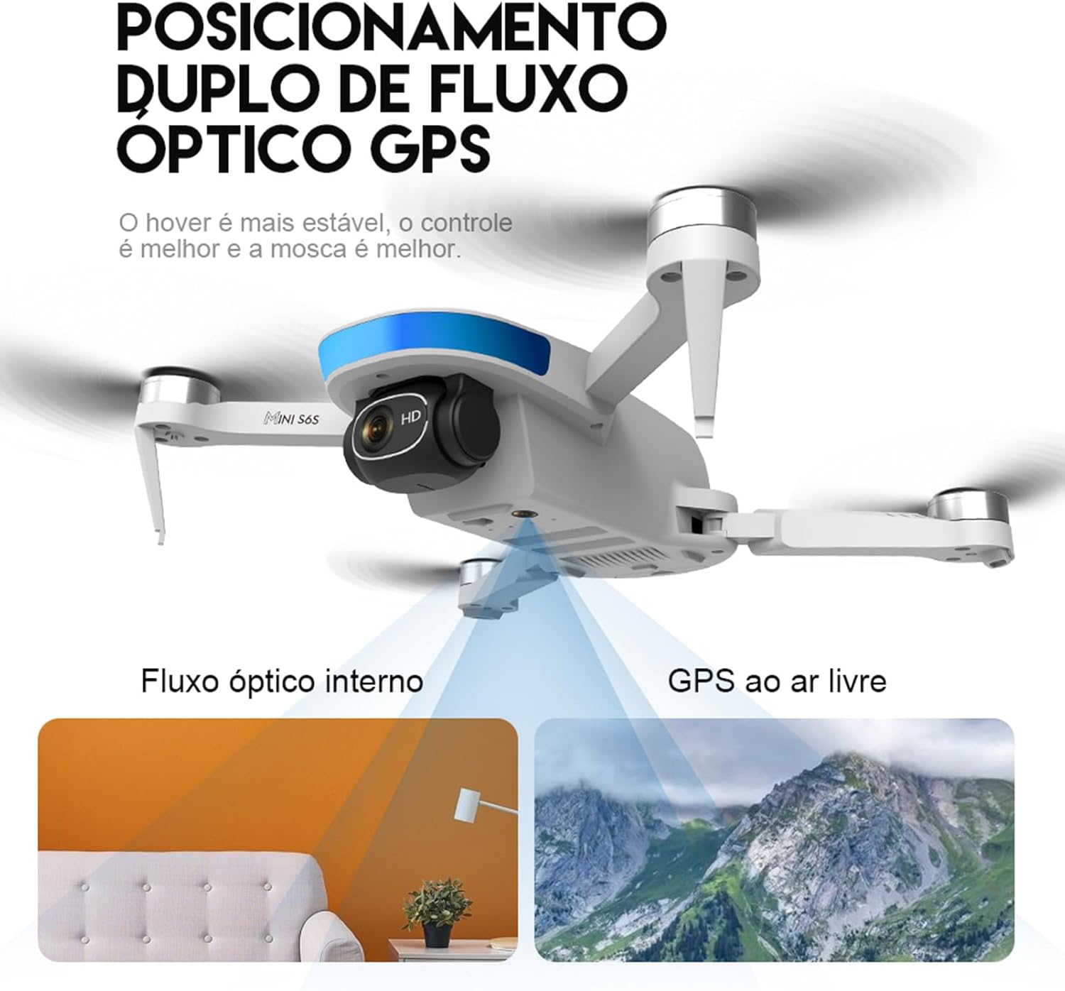 715SQsLUVRL._AC_SL1500_ Drone Com Camera Drone Profissional GPS 4K HD câmeras Fluxo óptico FPV Mini Controle Remoto DroneQuadricóptero Bolsa De Transporte LS-S6S(com GPS)