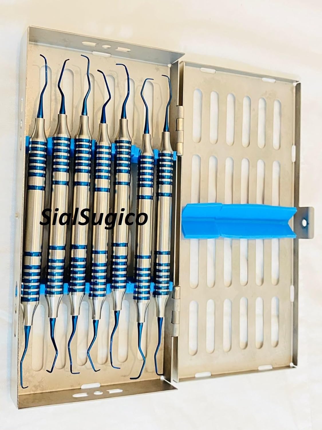 Set of 7 Dental Gracey Curettes Hollow Handle Periodontal Dental Scalers Handles by SialSurgico