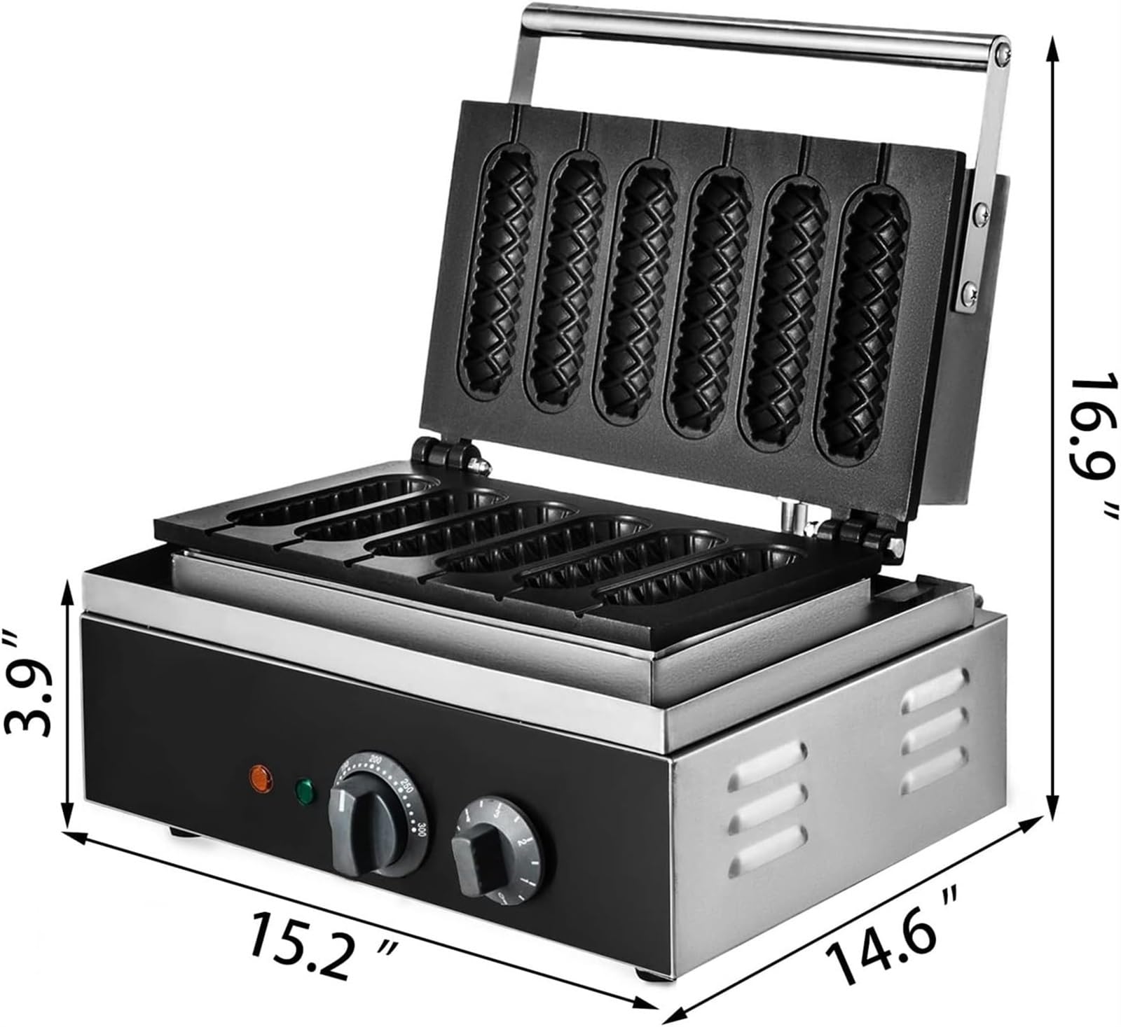 Set di 6 pezzi di macchine elettriche per waffle e salsicce, antiaderenti, per lecca-lecca, bastoncini, per hot dog di mais croccanti, elettrodomestico da cucina per la casa.,