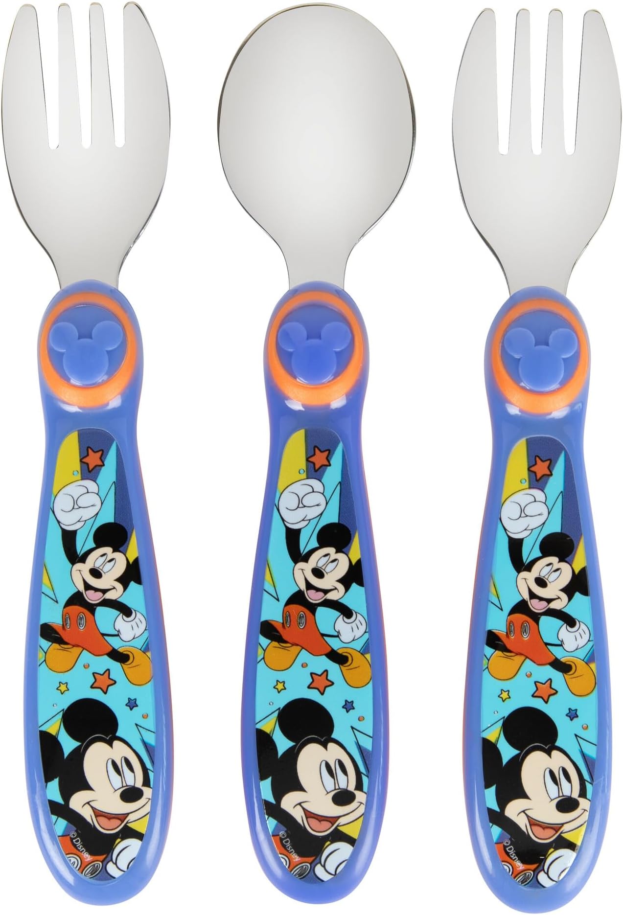 The First Years Mickey Mouse Flatware for Kids 3-Pack, Multicolor