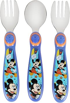 The First Years Mickey Mouse Flatware for Kids 3-Pack, Multicolor