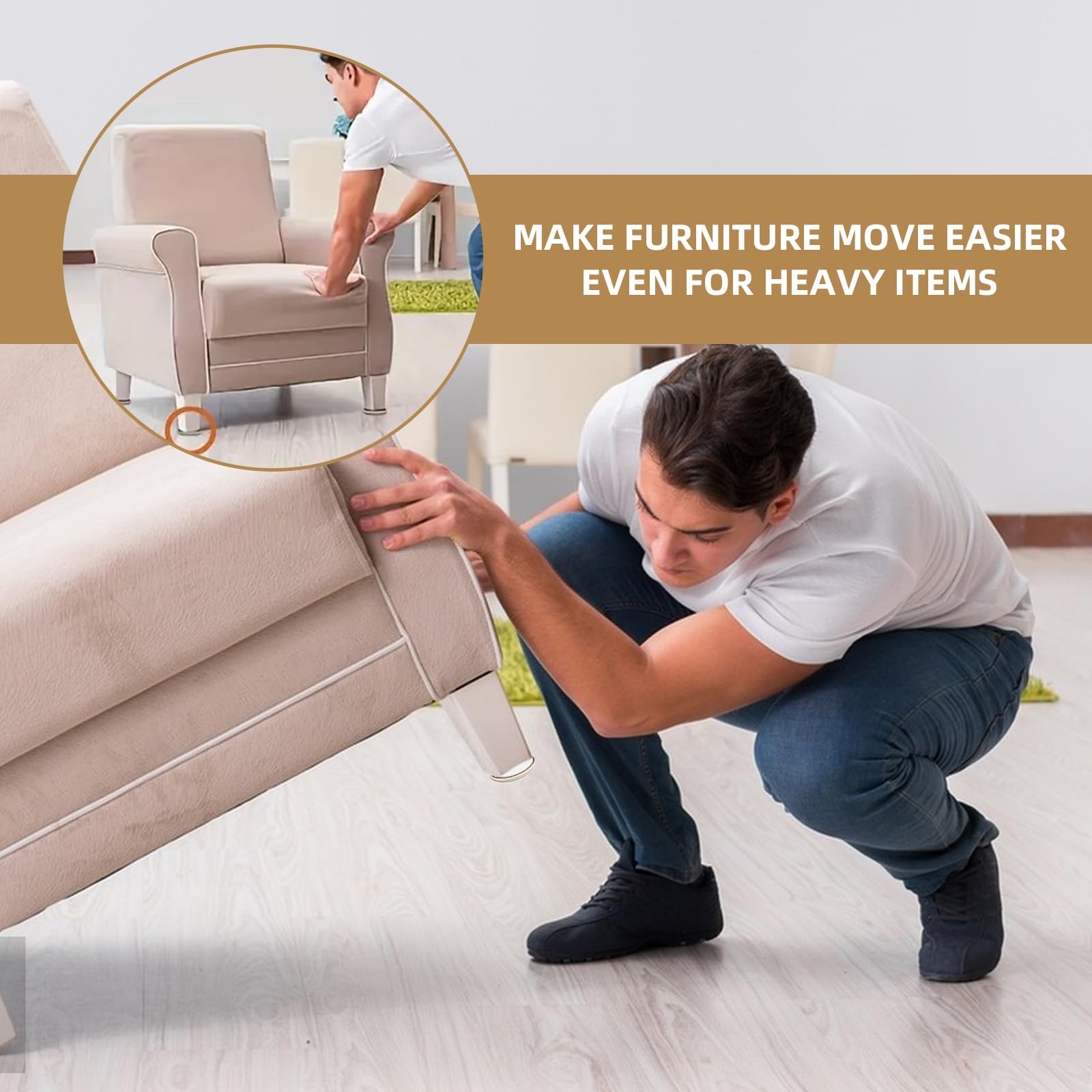 Lot De 12 Patins De Meubles Réutilisables Pour Moquette Et