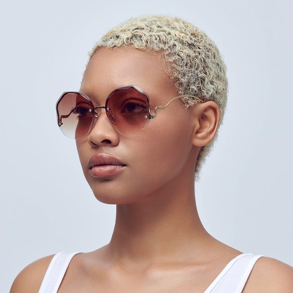 SIAM SHADE/10～The Perfect Collection～ Olga - Square Leopard & Gold Frame Sunglasses For Women