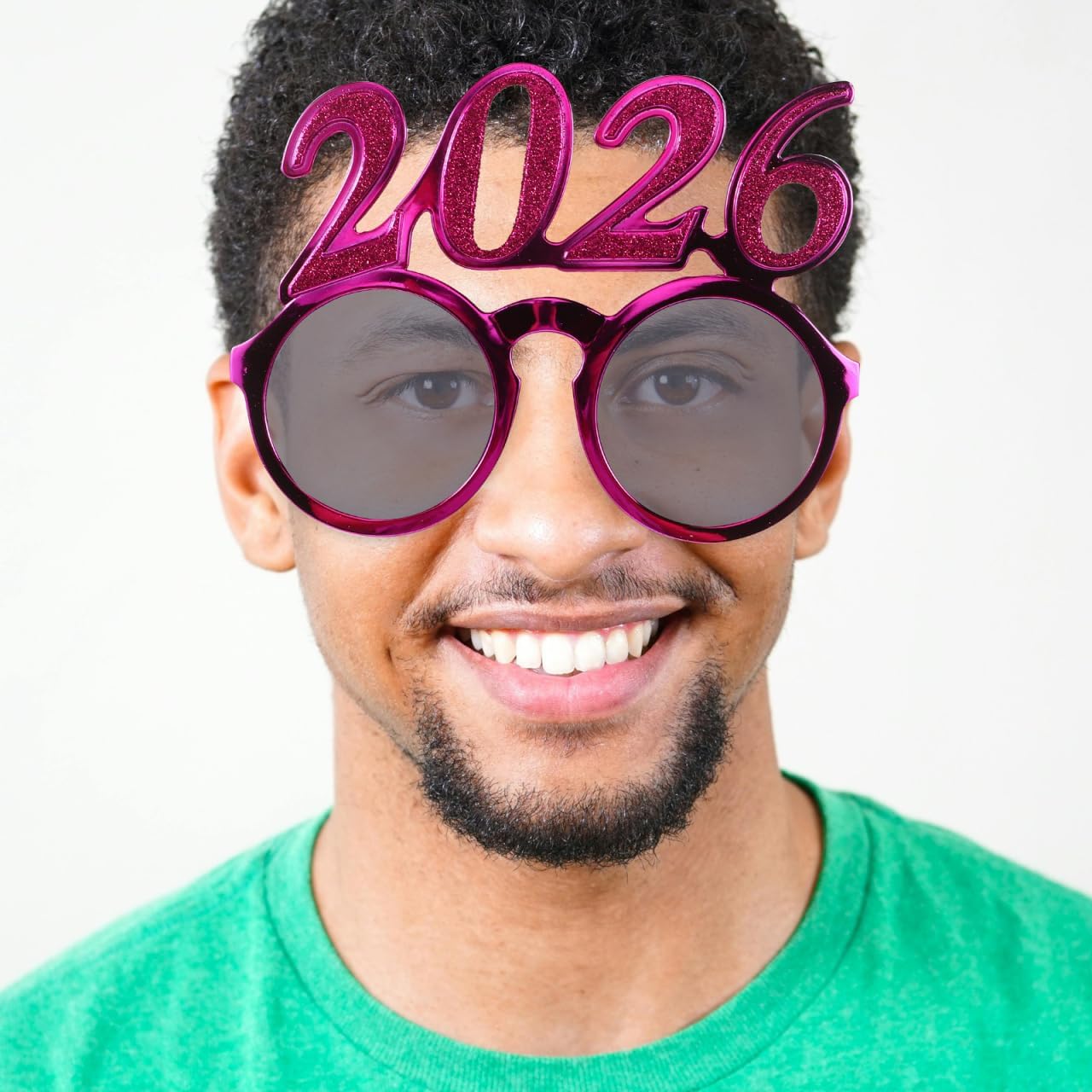 Sosoport 2026 New Year Party Glasses Lightweight Glitter Eyewear Photo Booth Props for Graduation and New Years Eve Celebration