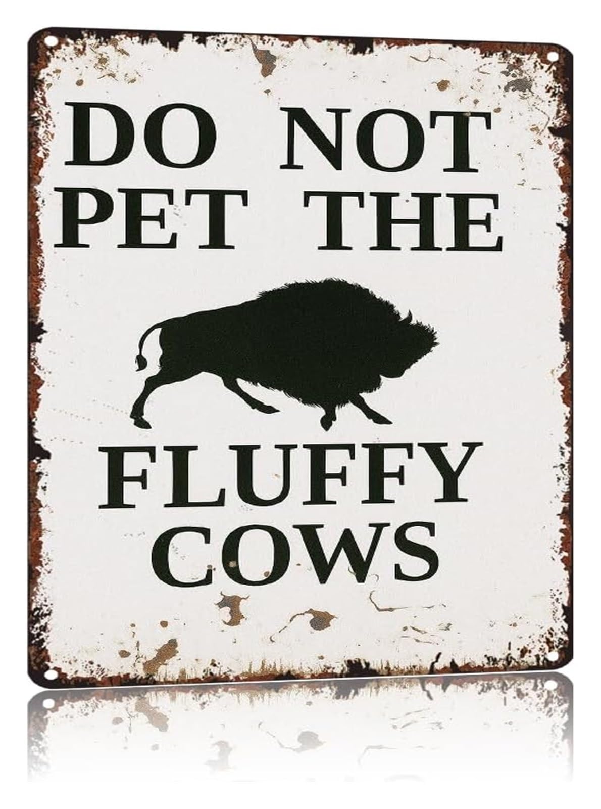 PKNVKZIDK Whimsical Ranch Sign Do Not Pet The Fluffy Cows Vintage Tin Sign Funny Wall-Art for Farm Animal Lovers Barn Pasture Backyard 8 X 12 in