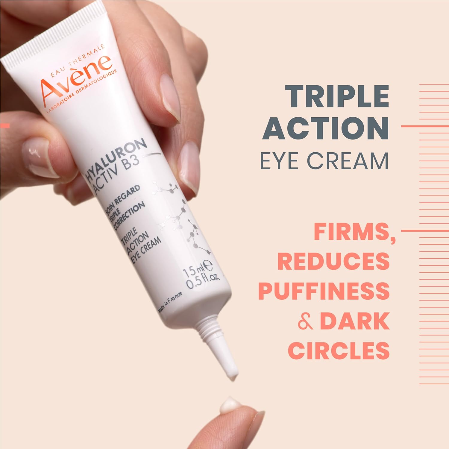 Avène Hyaluron Activ B3 Triple Correction Eye Cream, anti-aging, 3-in-1 immediately refreshes + brightens + firms eye contour, visible wrinkles & fine lines