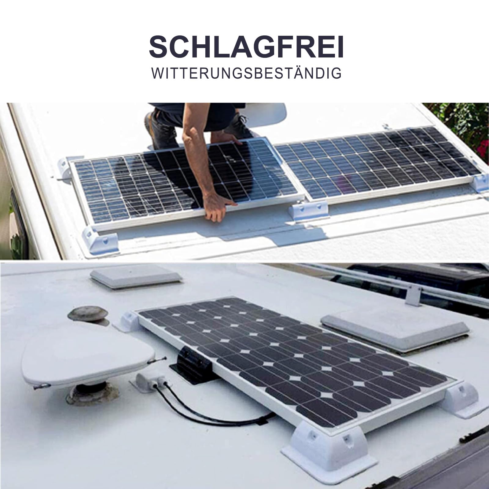 enjoy solar Aluminium Z-hoek 50 mm houder voor ingelijste zonnepanelen, geschikt voor alle modulebreedtes (inclusief schroeven en moeren