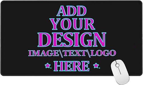 Alfombrilla de mouse grande para juegos personalizada con imagen, texto, antideslizante, fácil de limpiar, adecuada para accesorios de computadora