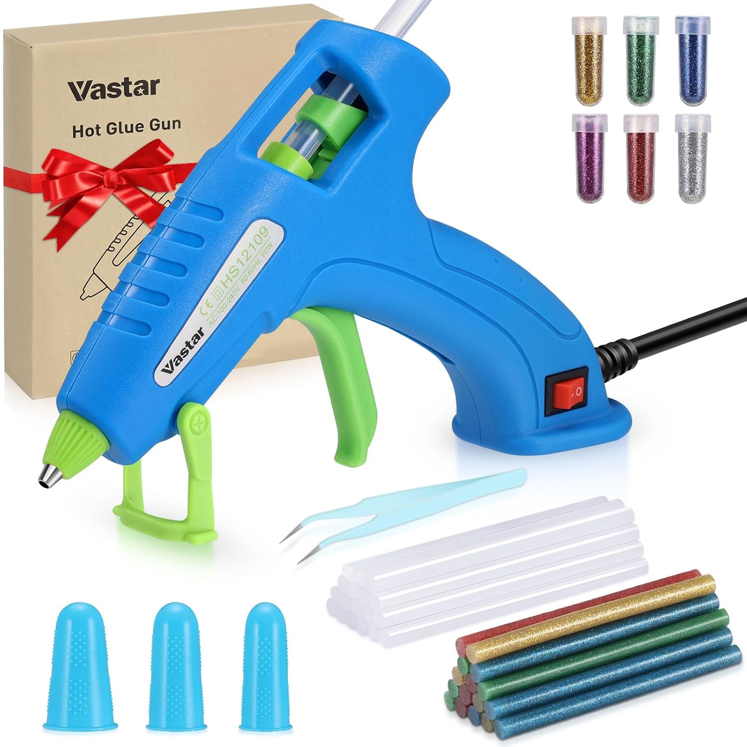 Vastar Glue Gun Kit, 60W Hot Glue Guns with 30Pcs Glue Sticks(7mmx130mm