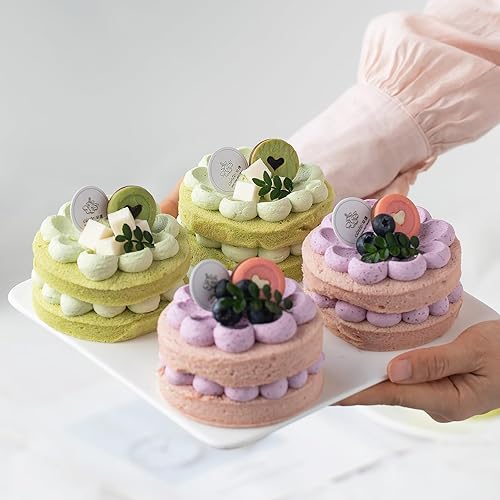 Miniatura 4 de Molde de silicona redondo de 4 pulgadas para hornear, 3 moldes de silicona grandes antiadherentes, molde de hornear de 6 cavidades para sándwiches