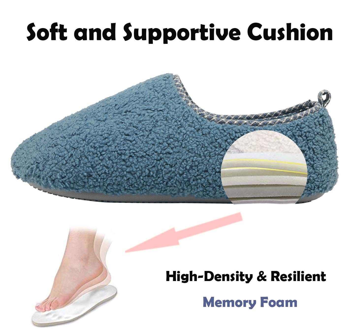 ChayChax Donna Pantofole da Casa Memory Foam Inverno Ciabatte Pantofola Interno Caldo Peluche Leggero Scarpe di Cotone