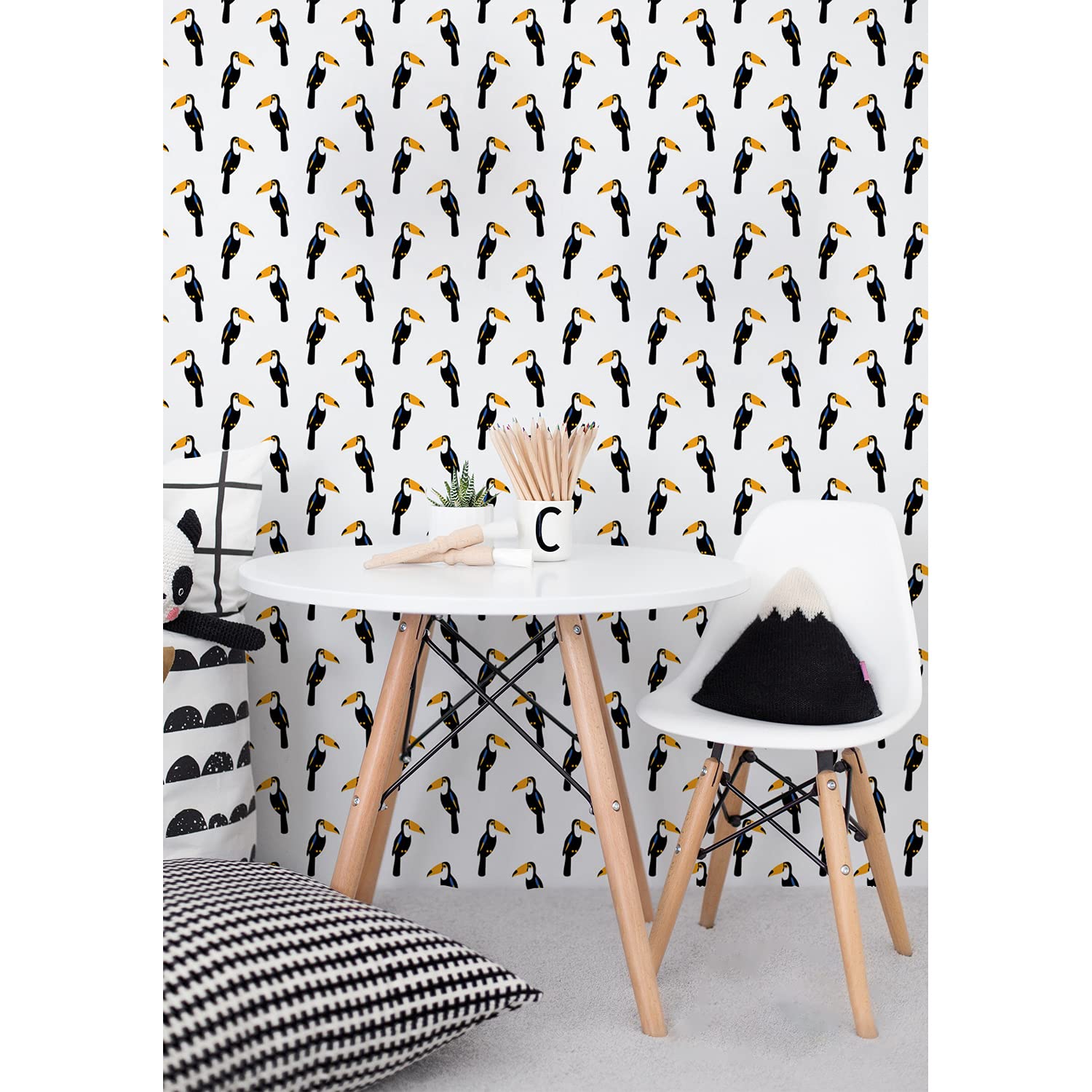 Papier peint toucan Coloray pour transformer les murs et meubles de votre salon ou cuisine