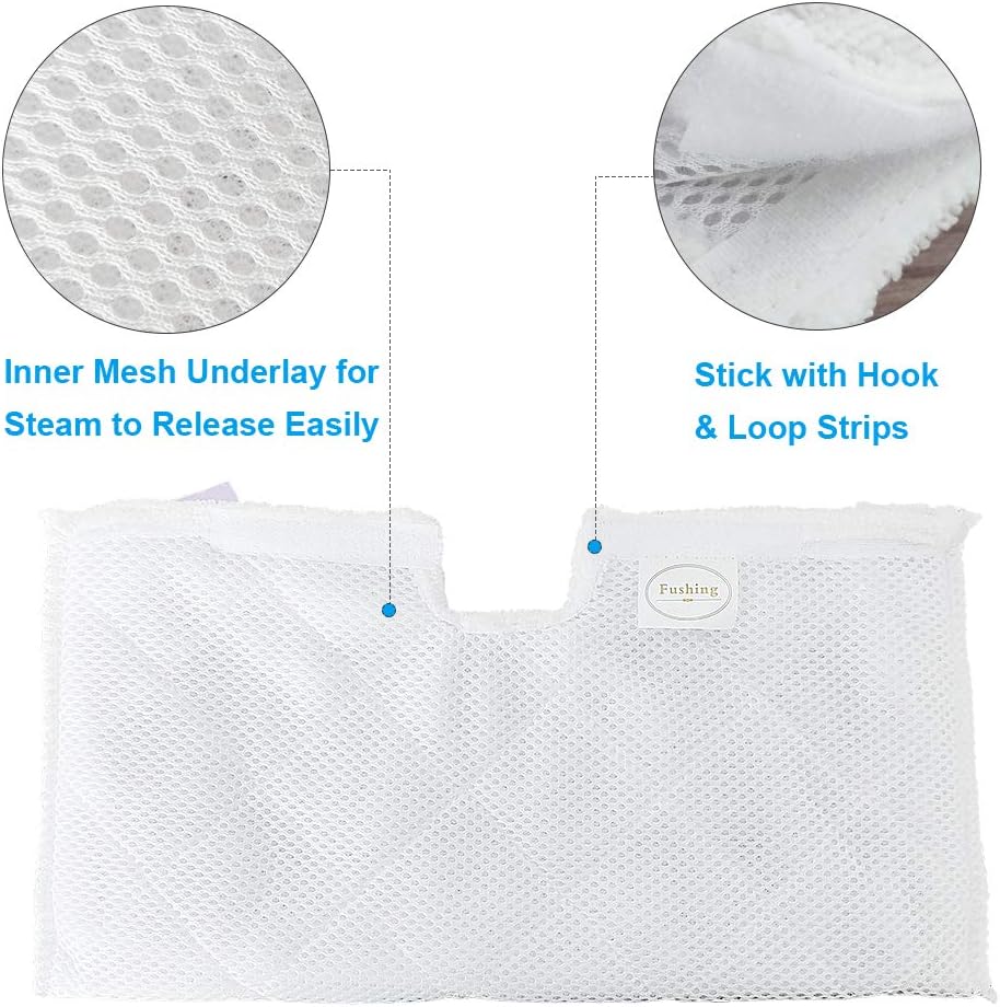 Fushing 10Pcs Steam Mop Pads, Washable Microfiber Cleaning Steamer Replacement Pads for Shark Steam Pocket Mop Hard Floor Cleaner S3500 Series S3501 S3550 S3601 S3601D S3801 S3801CO S3901 SE450 S2901