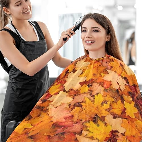 Miniatura 7 de Delantal de maquillaje de hojas de otoño, capa para colorear el cabello, lavable, capa de champú para el cabello adulto