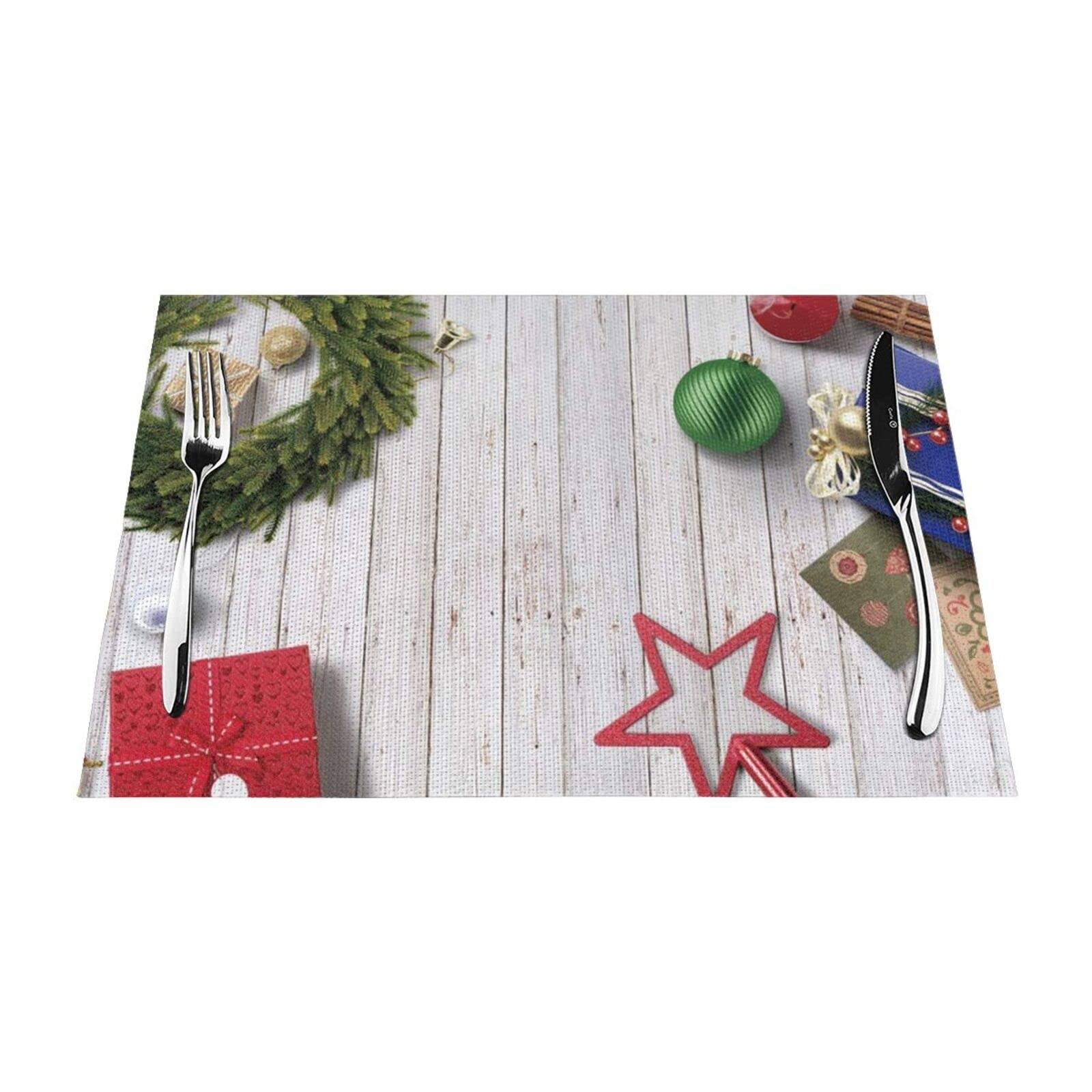 Sets de table résistants à la chaleur de Noël anti-taches pour protéger vos tables en fête