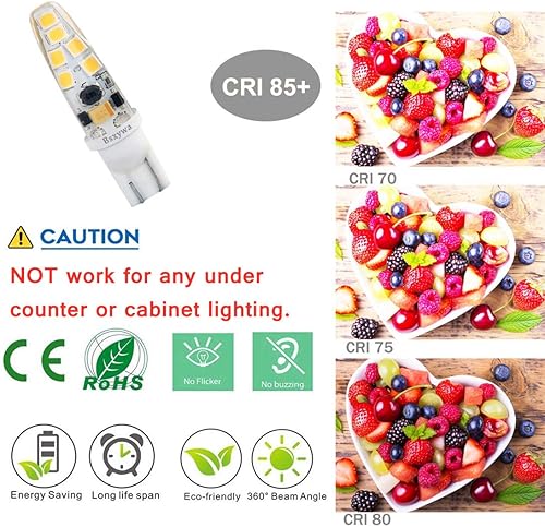 Miniatura 3 de Bombilla LED impermeable T5 T10 921 194 con base de cuña para paisaje, 12 voltios, equivalente a 25 W, 3 vatios, blanco cálido 2700K-3000K para